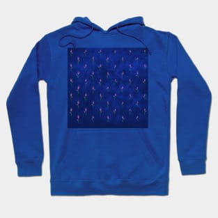 Abstract flower pattern on blue background Hoodie